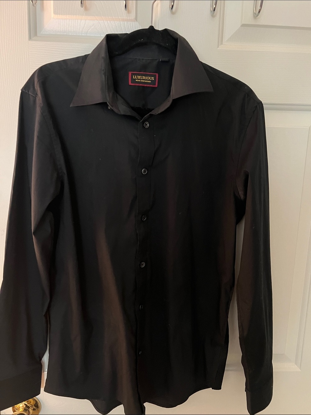 Men's Black Long-Sleeve Dress Shirt - Classic Collar